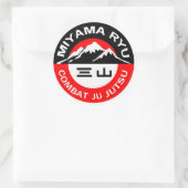 Miyama Ryu Logo Zwart & Rood Ronde Sticker (Tas)