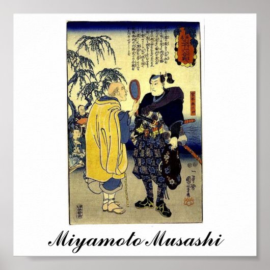 Miyamoto Musashi and the Fortune Teller c. 1800's Poster (Voorkant)