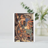 Miyamoto Musashi Ink Painting Briefkaart (Staand voorkant)