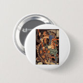 Miyamoto Musashi Ink Painting Ronde Button 5,7 Cm (Voorkant /achterkant)