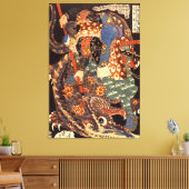 Miyamoto Musashi Kuniyoshi Japanse fijne kunst Canvas Afdruk (Insitu (Woonkamer))