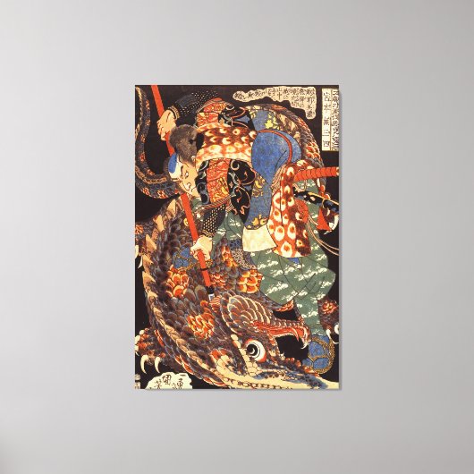 Miyamoto Musashi Kuniyoshi Japanse fijne kunst Canvas Afdruk (Voorkant)