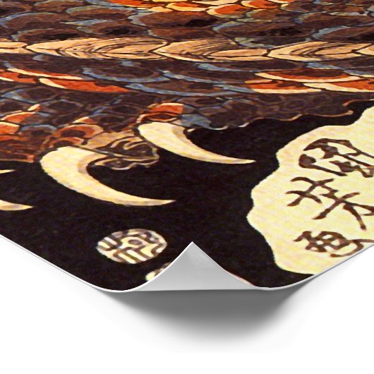 Miyamoto Musashi Kuniyoshi Japanse fijne kunst Poster (Hoek)