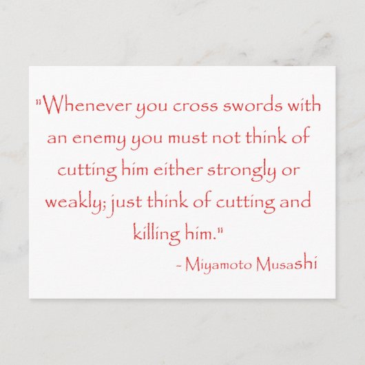 Miyamoto Musashi Quote Briefkaart (Voorkant)