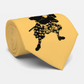 Miyamoto Musashi van Utagawa Kuniyoshi (bla/khaki) Stropdas (Opgerold)