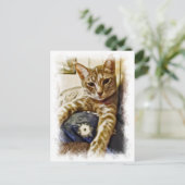 Miyu Cat Art Briefkaart (Staand voorkant)