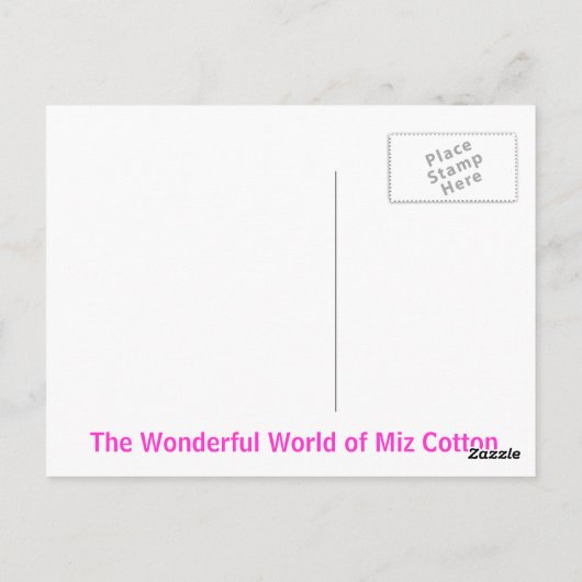 Miz Cotton Briefkaart (Achterkant)