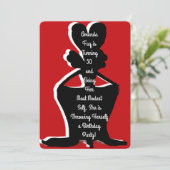 Miz Modesty Drag Queen verjaardagsuitnodiging Kaart (Staand voorkant)