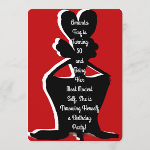 Miz Modesty Drag Queen verjaardagsuitnodiging Kaart