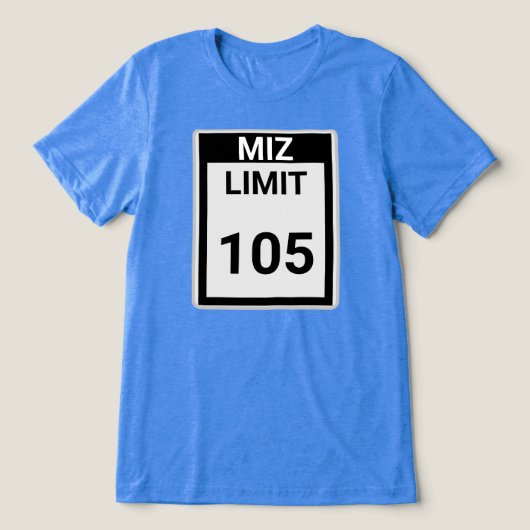 MIZ Snelheidslimiet Tri-Blend Shirt (Design voorkant)