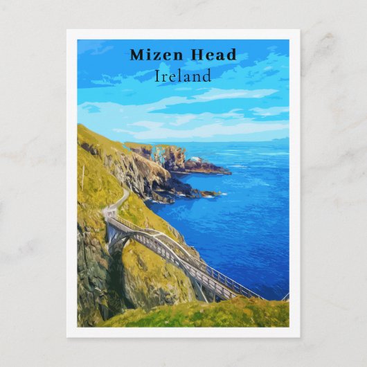 Mizen Head Cork Ierland Retro Stijl  Briefkaart (Voorkant)