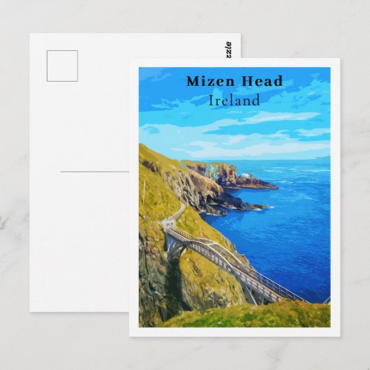 Mizen Head Cork Ireland Retro Style Briefkaart (Voorkant / Achterkant)