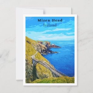Mizen Head Cork Ireland Retro Style Briefkaart