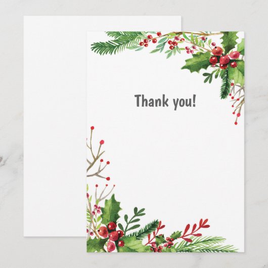 Mizletoe Dankkaart Notities Watercolor Botanisch (Voorkant / Achterkant)