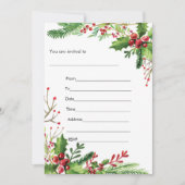 Mizletoe Waterverf Geschilderde uitnodiging vult i (Voorkant)