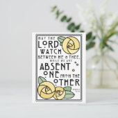 Mizpah | Art Nouveau gele rozen Briefkaart (Staand voorkant)