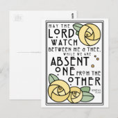 Mizpah | Art Nouveau gele rozen Briefkaart (Voorkant / Achterkant)