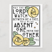 Mizpah | Art Nouveau gele rozen Briefkaart (Voorkant)