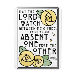 Mizpah Blessing | Gele rozen | Art Nouveau Style Magneet