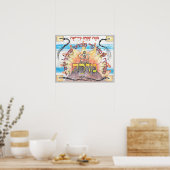 Mizrach ~ "East" in het Hebreeuws, richting voor g Poster (Keuken)
