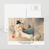 Mizuno Toshikata onwelkome voorschotten japan art Briefkaart (Voorkant / Achterkant)