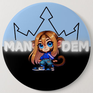 MizWhit - Mandem Collectie -SVBK- SILVERBCKK TTV Ronde Button 6,0 Cm