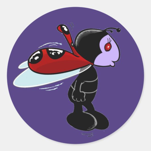 Mizz Ladybug Classic Round Sticker (Voorkant)