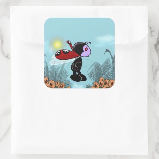 Mizz Ladybug Vierkante Sticker (Tas)