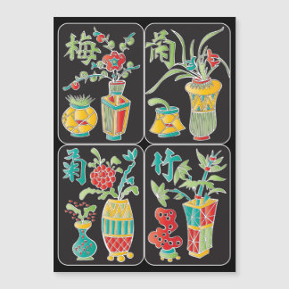 MJ Bloemen/Seizoenen Platte Magneet Magnetische Uitnodiging