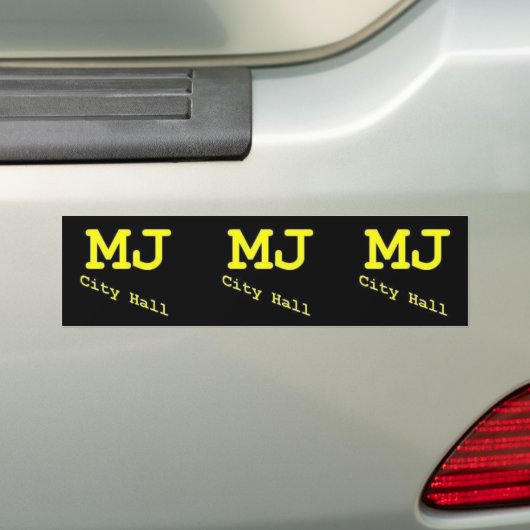 MJ City Hall bumper sticker (Op auto)