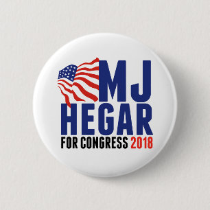 MJ Hegar voor het Congres 2018 Ronde Button 5,7 Cm