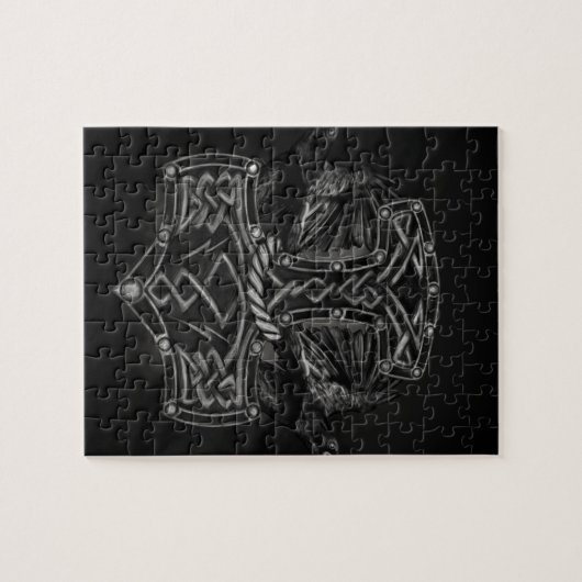 Mjolnir - De hamer van Thor en Ravens Legpuzzel (Horizontaal)