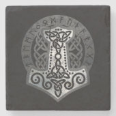 Mjolnir - de hamer van Thor Stenen Onderzetter (Voorkant)