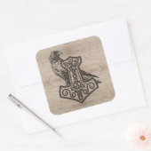 Mjolnir - de hamer van Thor Vierkante Sticker (Envelop)
