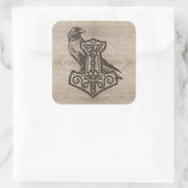 Mjolnir - de hamer van Thor Vierkante Sticker (Tas)