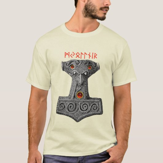 MJOLNIR Hammer van Thor, Viking Mythology Ivory T-shirt (Voorkant)
