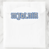 Mjolnir Noorse mythologie Ovale Sticker (Tas)