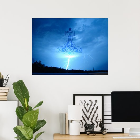 Mjolnir Strikes Poster (Thuiskantoor)