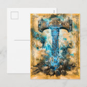 Mjölnir Thors Hamer met Bliksem Feestdagenkaart (Voorkant / Achterkant)