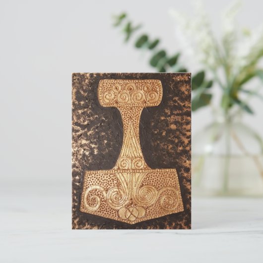 Mjolnir, thor's hammer briefkaart (Staand voorkant)