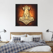 Mjolnir - Thor's Hammer Canvas Afdruk (Insitu (Slaapkamer))