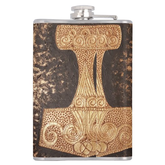 Mjolnir, thor's hammer heupfles (Achterkant)