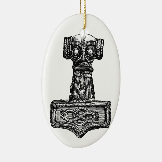 Mjolnir: Thor's Hammer Keramisch Ornament (Rechts)