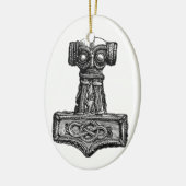 Mjolnir: Thor's Hammer Keramisch Ornament (Links)
