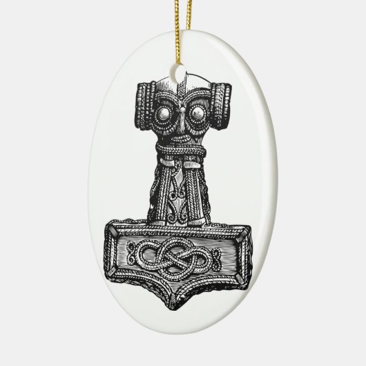 Mjolnir: Thor's Hammer Keramisch Ornament (Links)