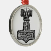 Mjolnir: Thor's Hammer Metalen Ornament (Rechts)
