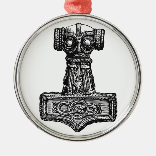 Mjolnir: Thor's Hammer Metalen Ornament (Voorkant)