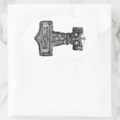 Mjolnir: Thor's Hammer Ovale Sticker (Tas)