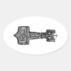 Mjolnir: Thor's Hammer Ovale Sticker