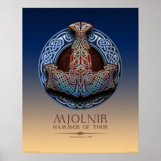 Mjolnir - Thor's Hammer Poster (16x20 inch)